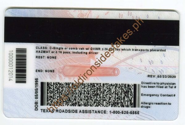 Texas Driver License(New TX O21 2020) - Image 6