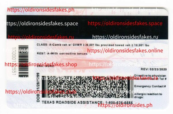 Texas Driver License(New TX O21 CDL 2020) - Image 2
