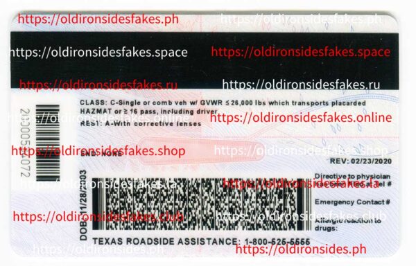 Texas Driver License(New TX U21 2020) - Image 2